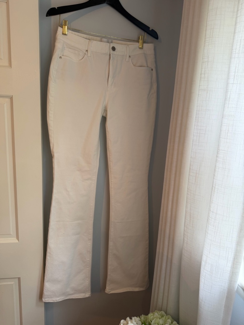 White House Black Market white Flare Jeans
